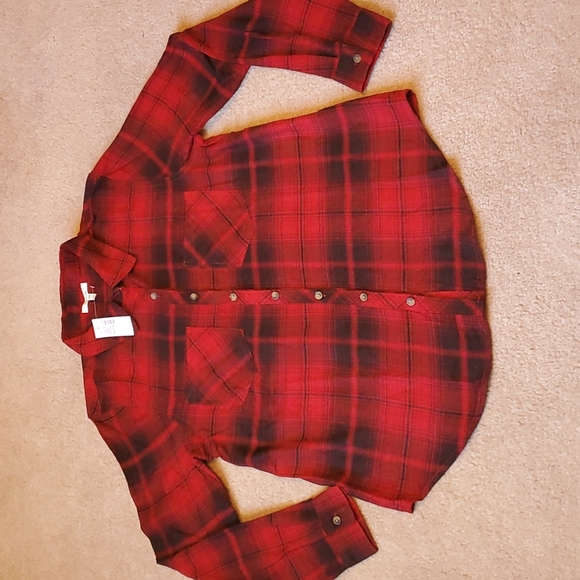 Maurices plaid flannel button down shirt size Medium *NWT - Picture 8 of 12